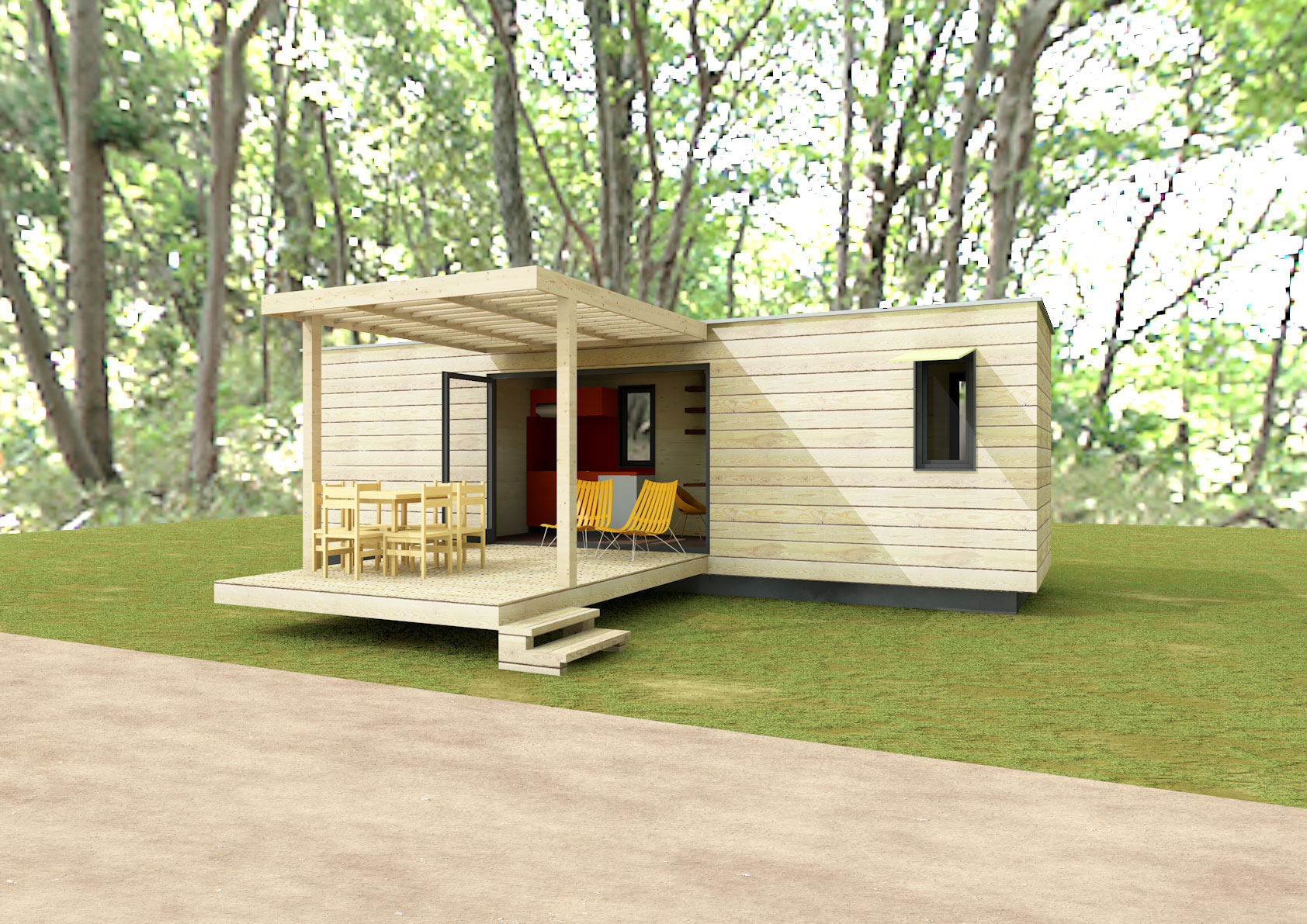 Chalet bois 20 mètres carrés