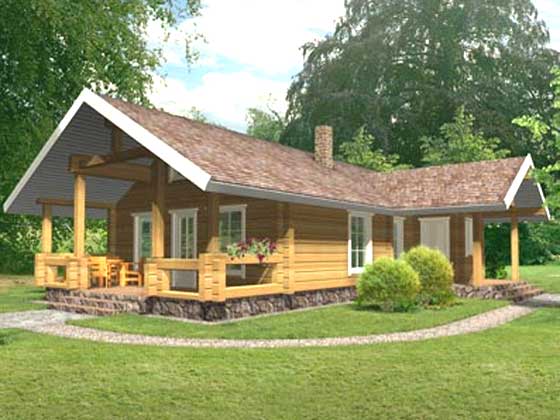 Modele chalet bois plain pied