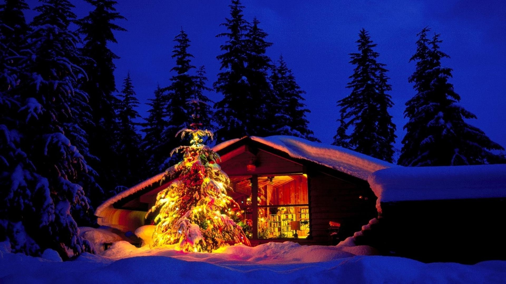 Fond d'ecran gratuit chalet sous la neige