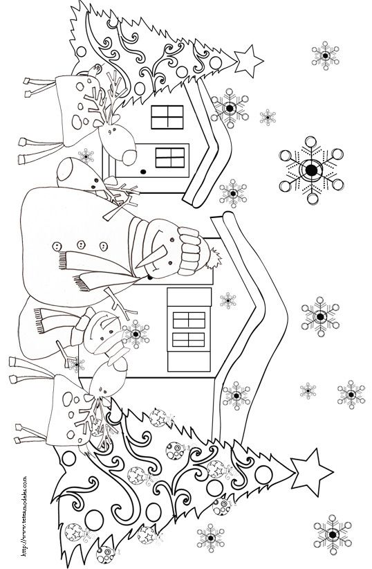 Dessin chalet neige