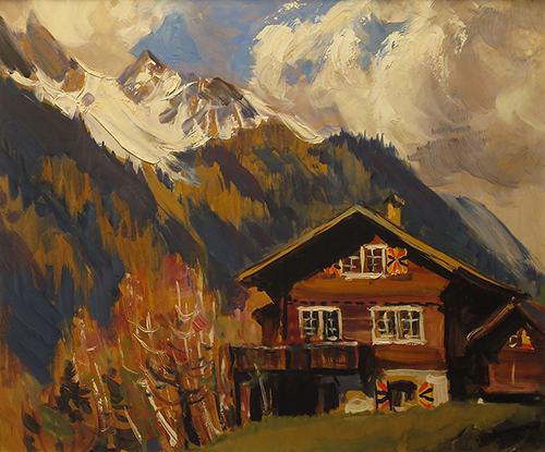 Peinture chalet montagne