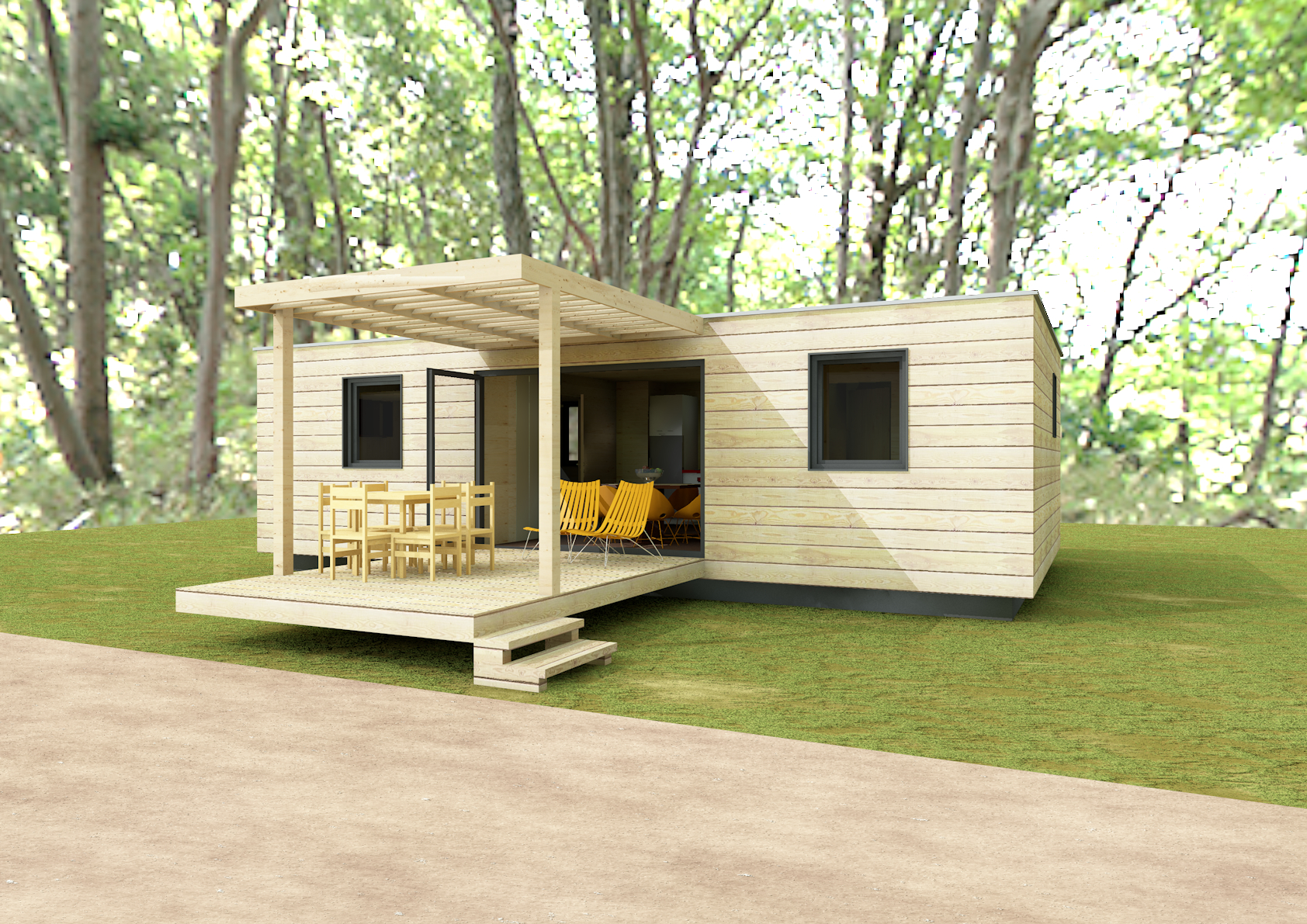 Modele chalet en bois habitable