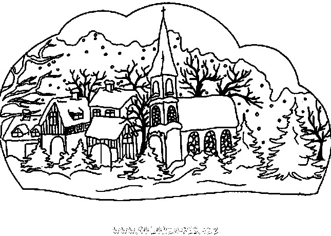 Dessin chalet en couleur