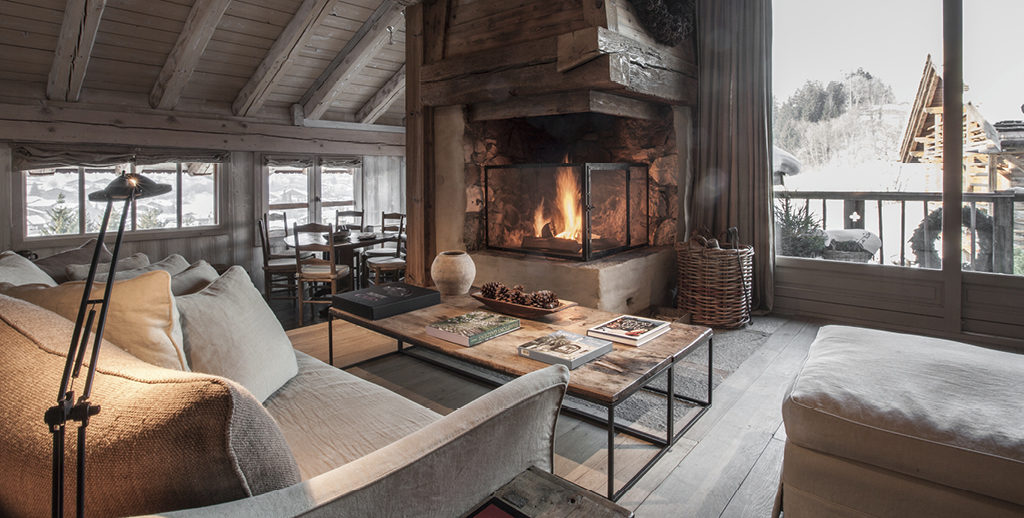 Chalet feu de cheminée