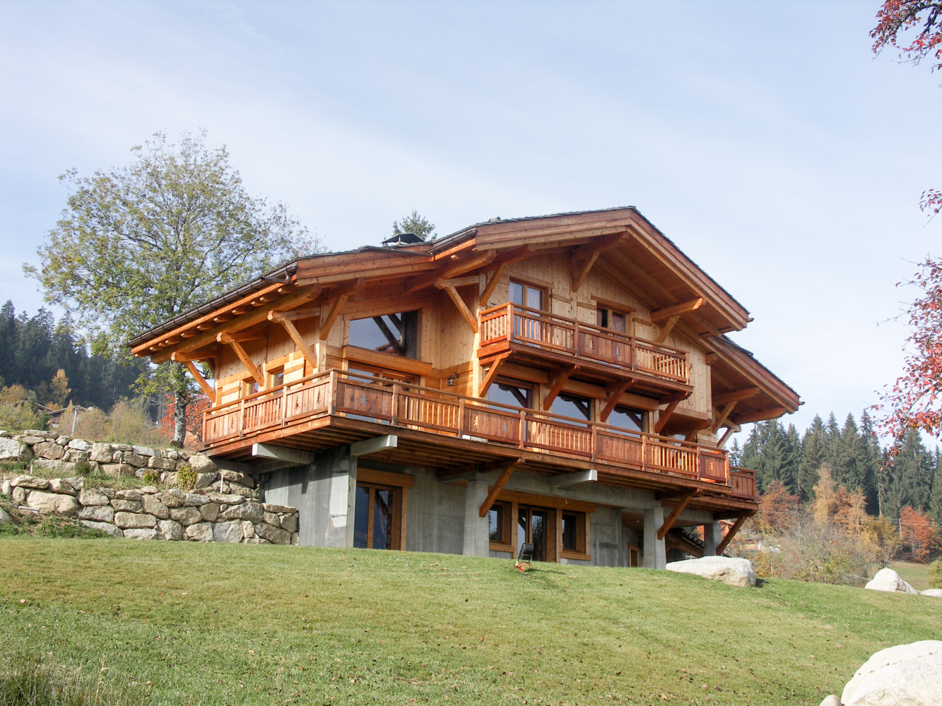Chalet poteau poutre haute savoie