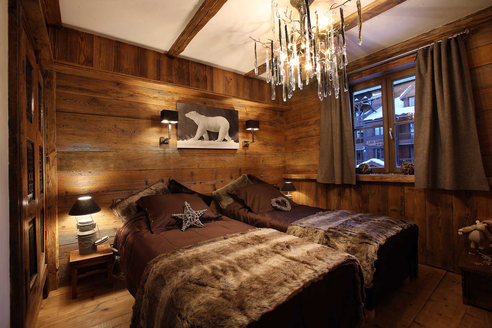 Decoration interieur de chalet en bois