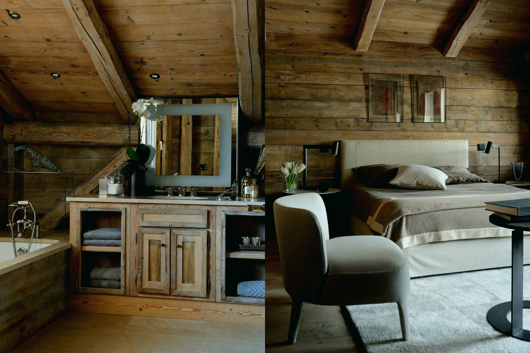 Photo interieur chalet bois