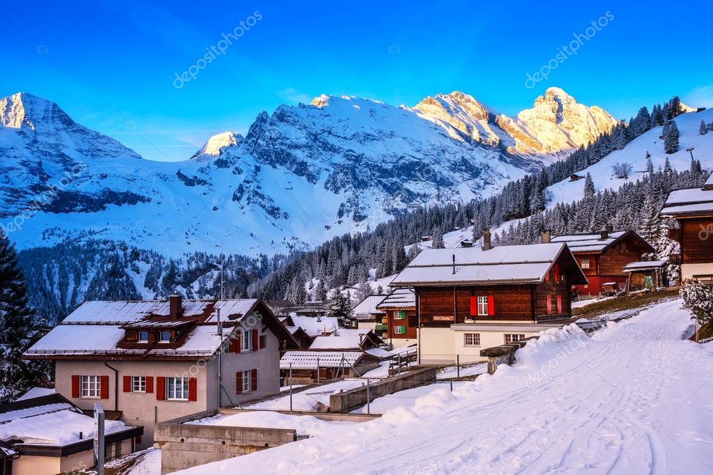 Chalet suisse neige