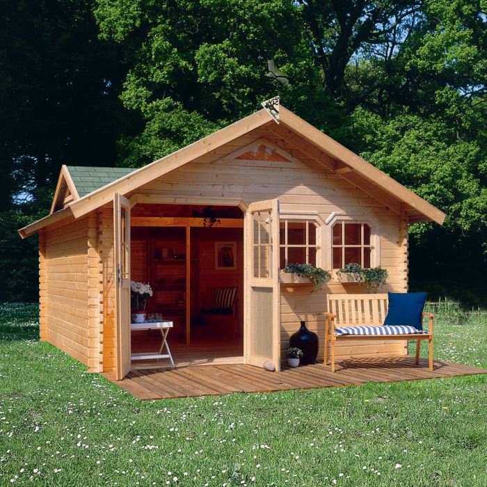 Chalet de jardin avec mezzanine