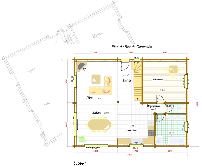 Plan chalet bois 40m2