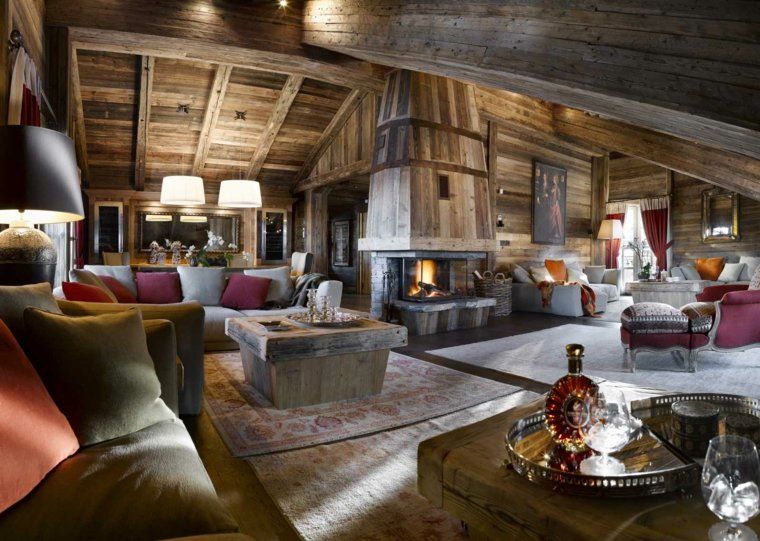 Salon chalet montagne