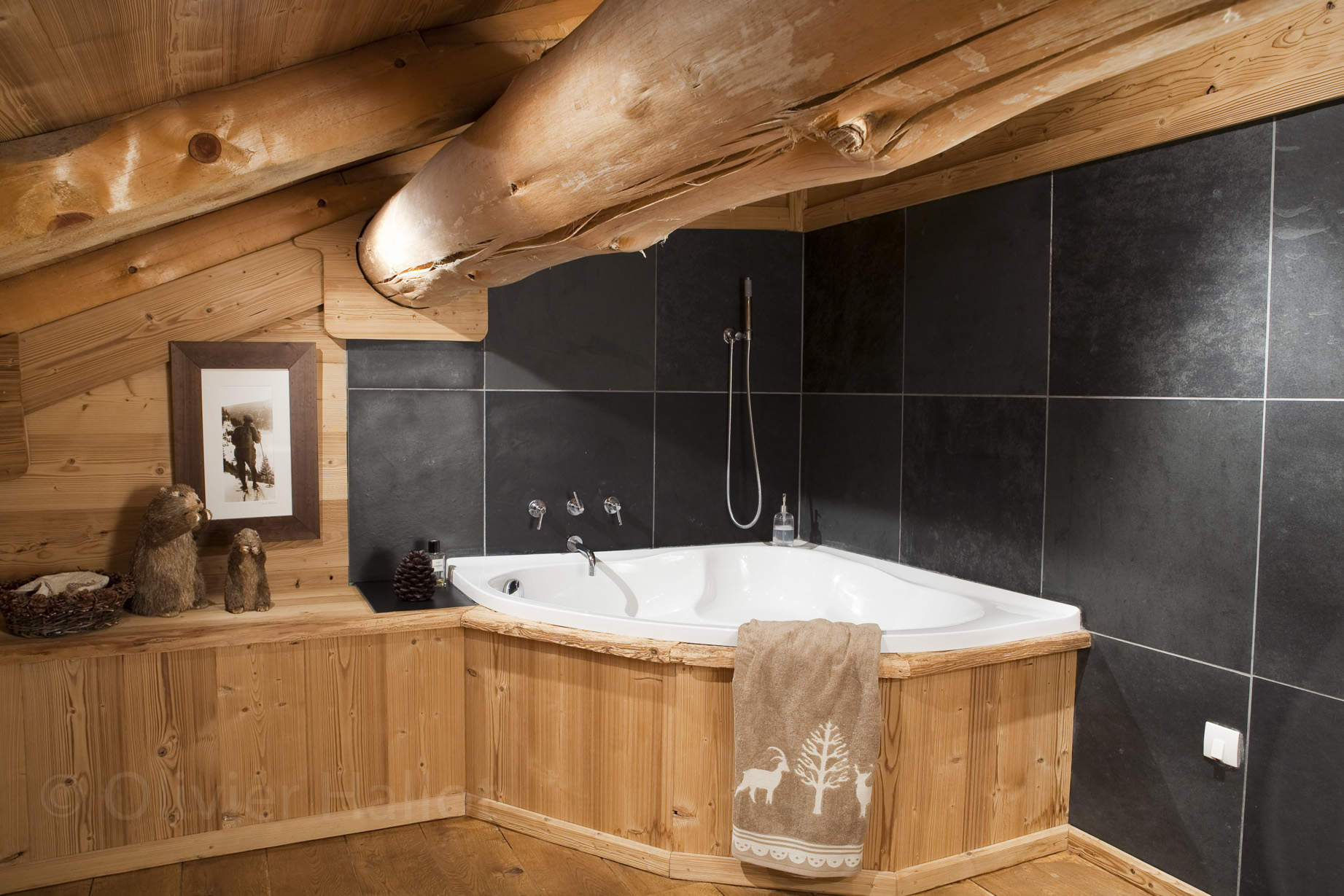 Salle de bain chalet bois