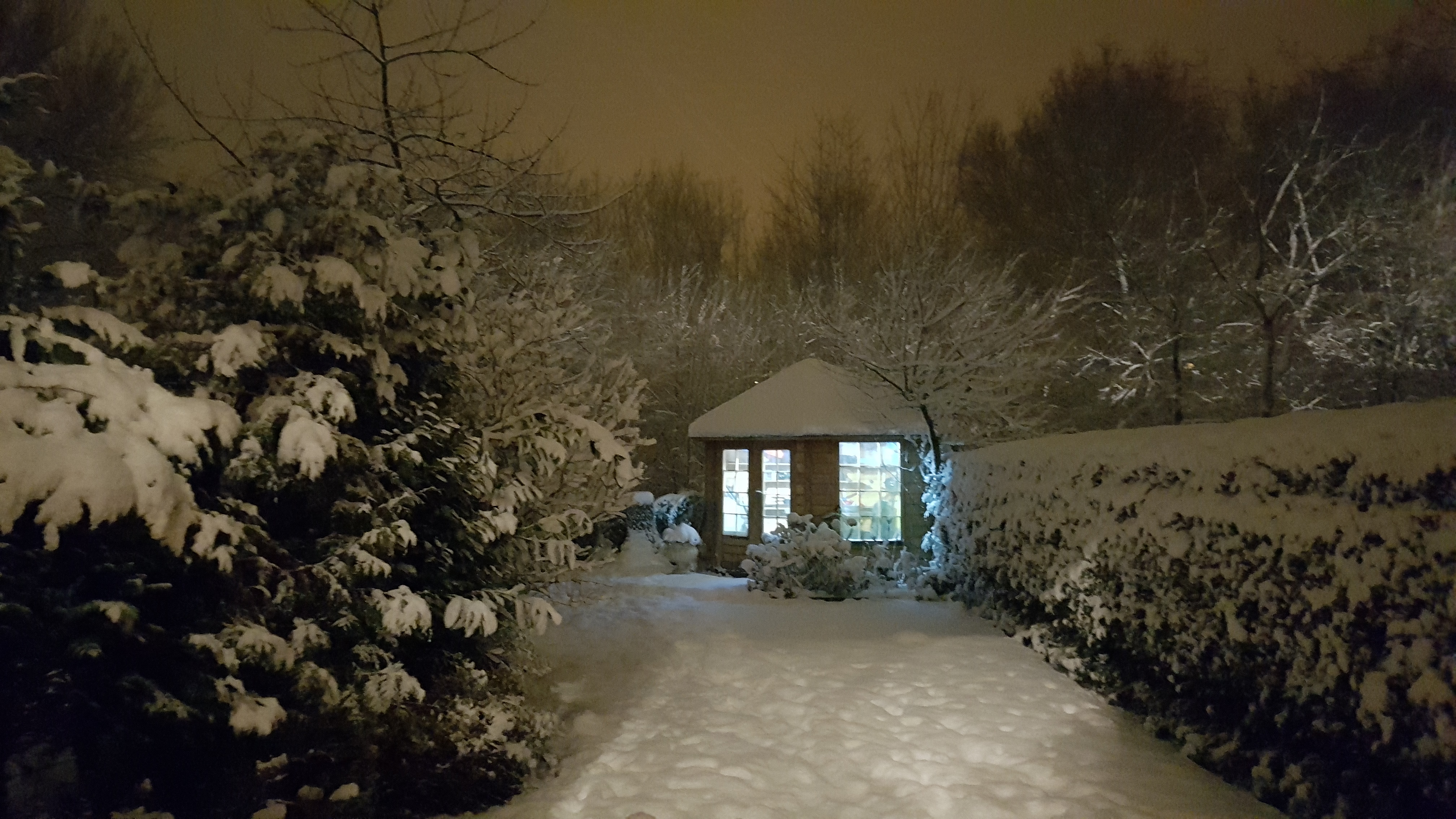 Chalet neige nuit