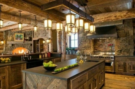 Cuisine de chalet en bois