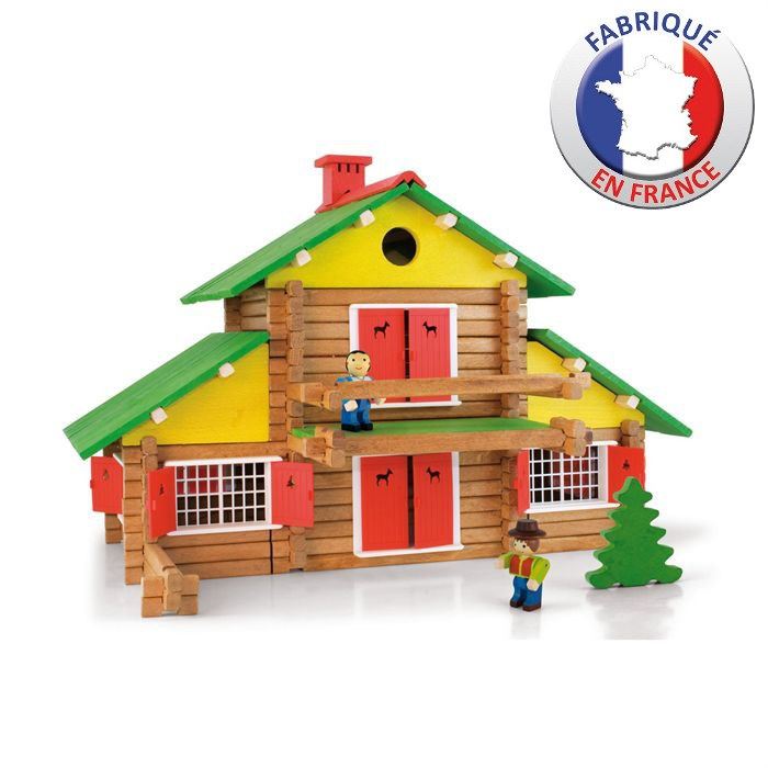 Jeu construction bois chalet