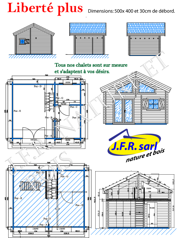 Plan de chalet en bois 20m2