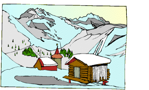Clipart chalet montagne