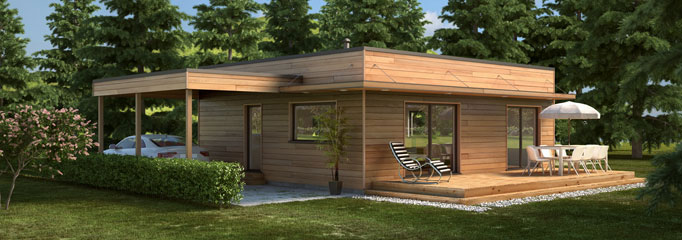 Chalet en kit toit plat