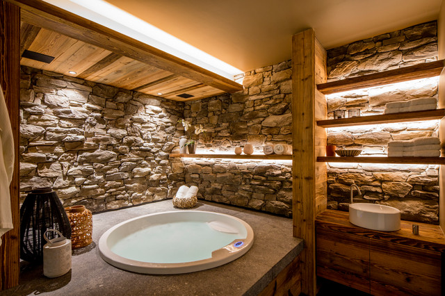 Salle de bain dans un chalet