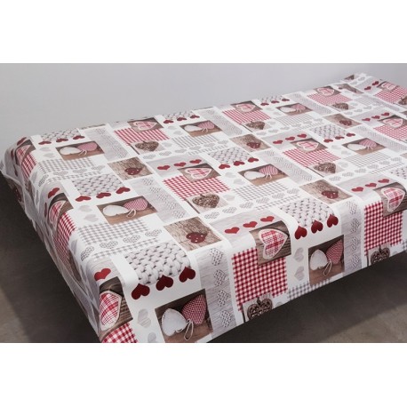 Nappe coeurs deco montagne chalet