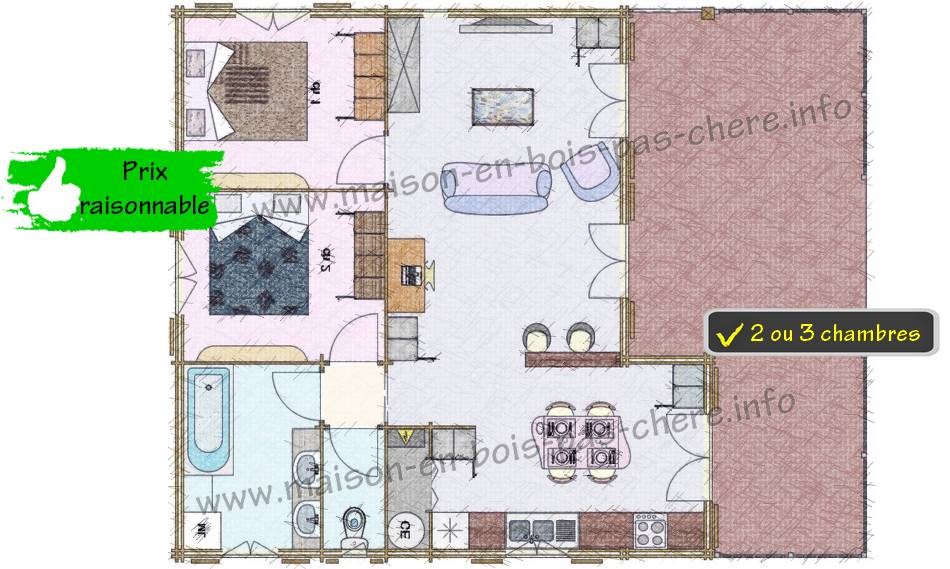Chalet 3 chambres en kit