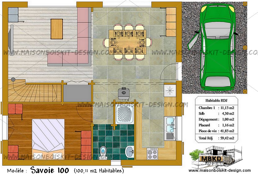 Chalet 100m2 en kit