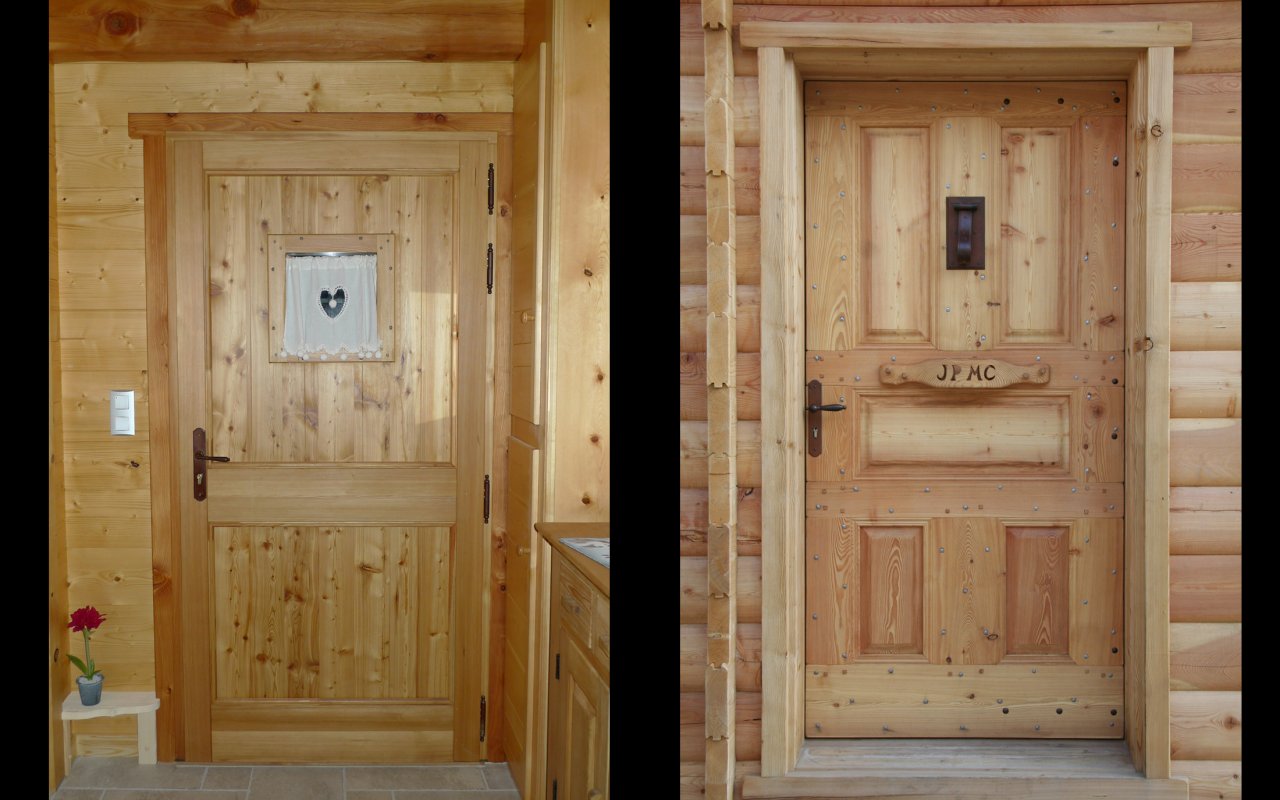 Porte chalet bois