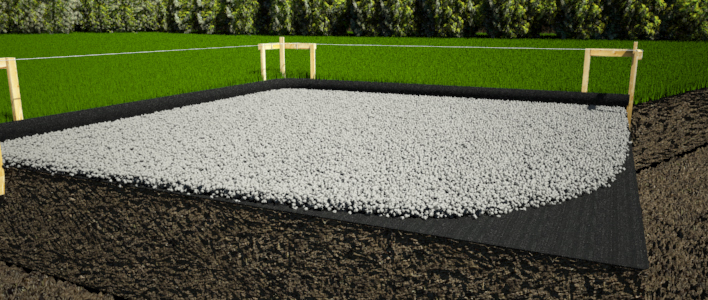 Chalet sur plot beton