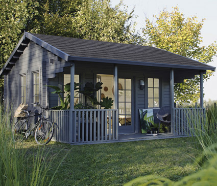 Chalet bois jardin habitable