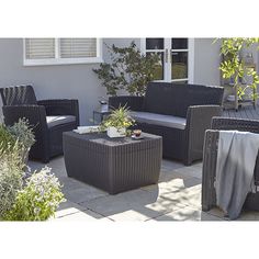 Salon de jardin détente alabama anthracite