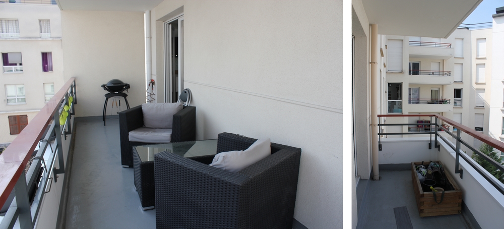 Balcon avec salon de jardin
