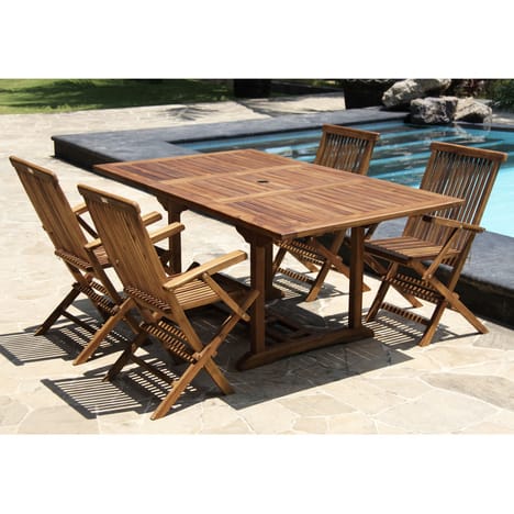 Salon de jardin en teck huile pas cher