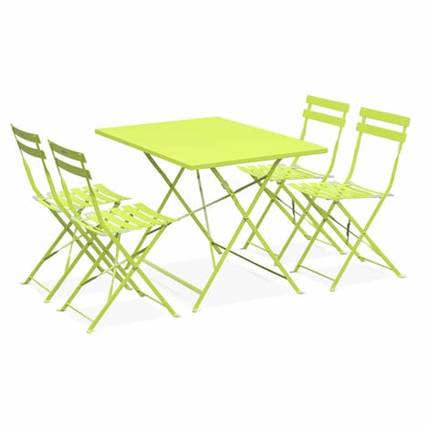 Salon de jardin metal vert anis