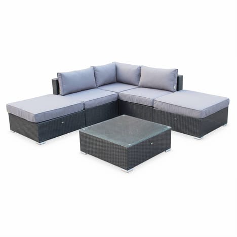 Salon de jardin d'angle resine pas cher