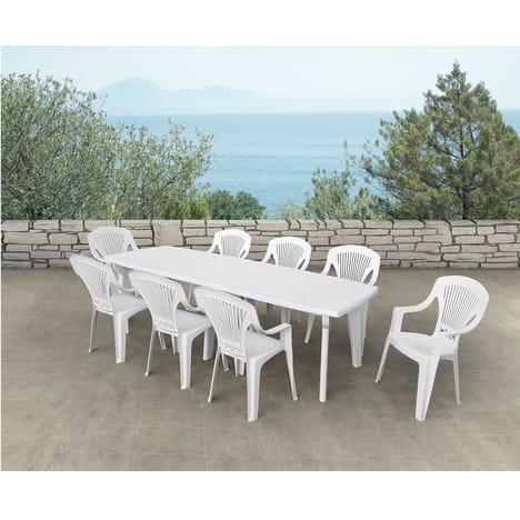 Salon de jardin resine blanche