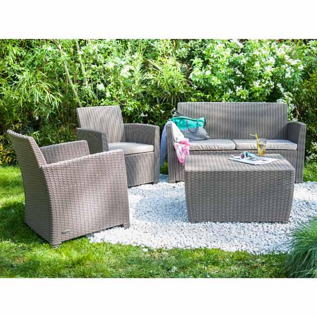 Salon de jardin rotin synthétique allibert