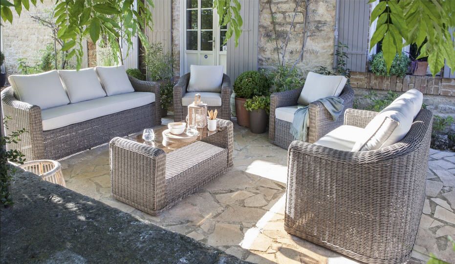 Salon de jardin gris leroy merlin