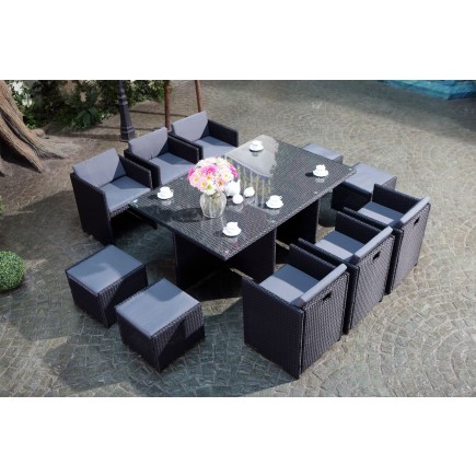 Salon de jardin avec fauteuil encastrable pas cher