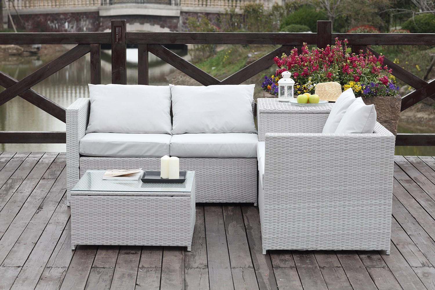 Salon de jardin resine tressee gris