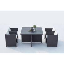Salon de jardin fidji gris blanc