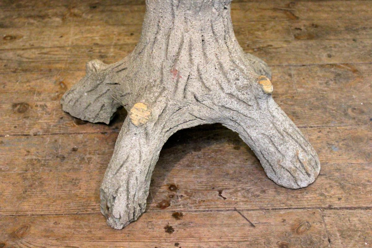 Mobilier de jardin en ciment imitation bois
