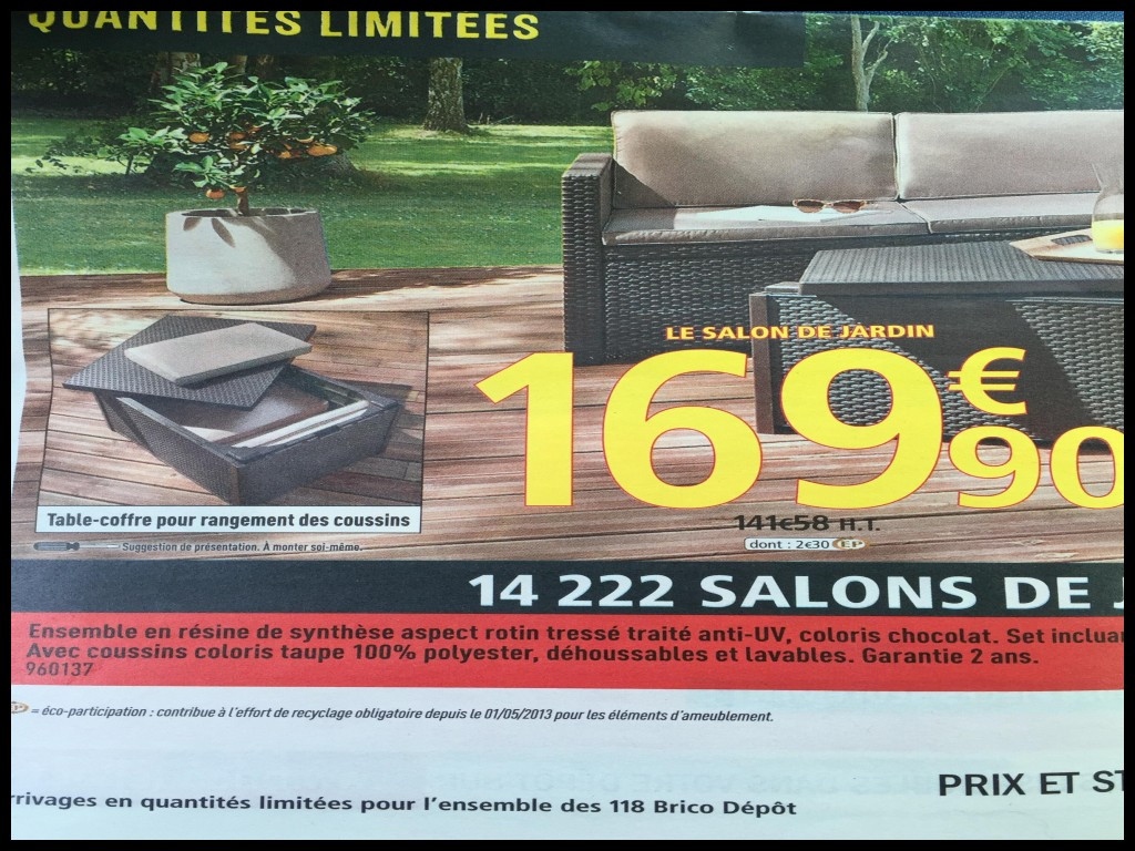 Salon de jardin resine allibert brico depot