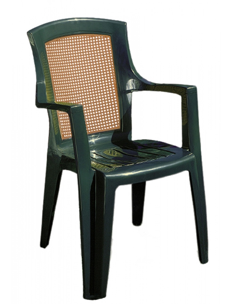 Chaise de salon de jardin en plastique vert