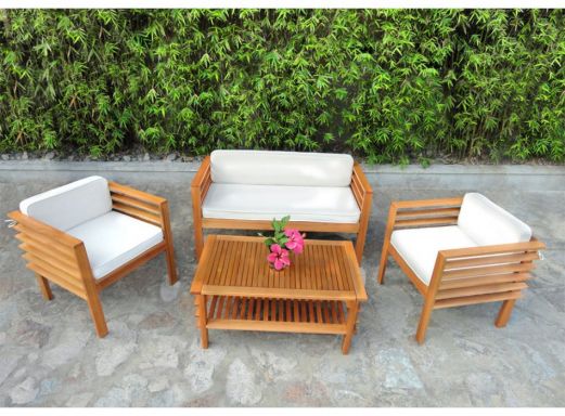 Salon de jardin bois teck