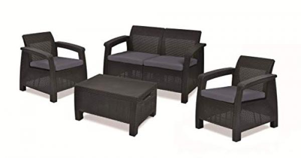 Rosario salon de jardin 2 places aspect rotin