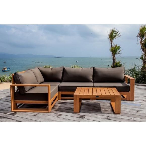 Salon de jardin bois eucalyptus pas cher