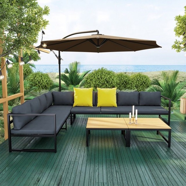 Salon de jardin d'angle aluminium