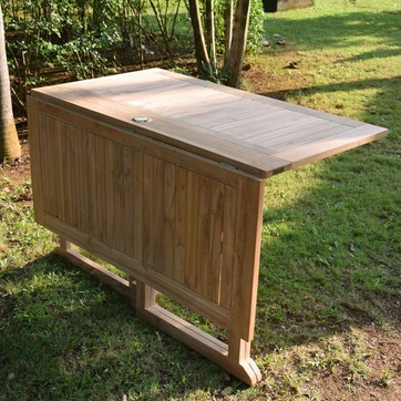 Salon de jardin teck carbon blanc