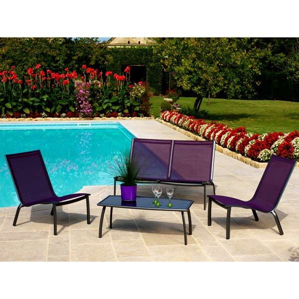 Salon de jardin lounge aluminium