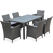 Salon de jardin table ocean + 6 fauteuils aruba